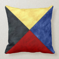 Z Zulu Watercolor Nautical Signal Maritime Flag Throw Pillow