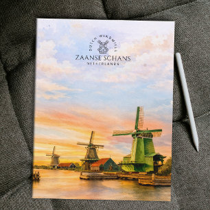 Zaanse Schans Netherlands Windmills Travel Postcard