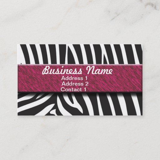 Customizable Zabra Business Card