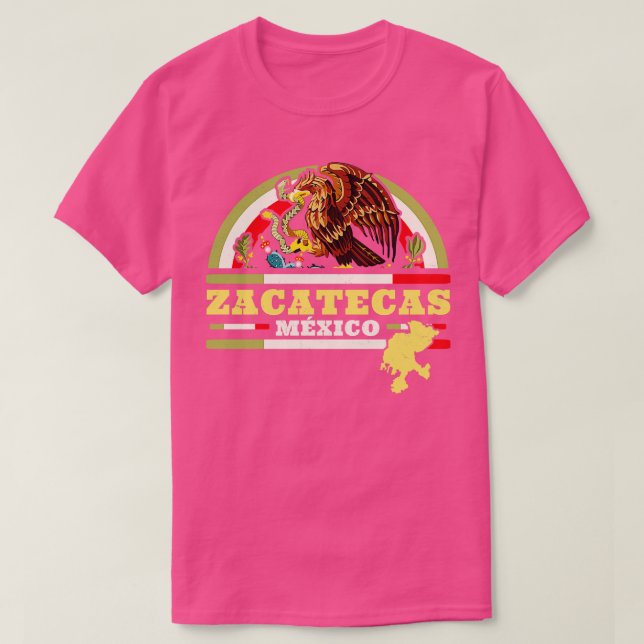 Zacatecas Mexico Mapa Bandera Mexicana Mexican Sta T-Shirt (Design Front)