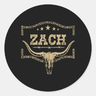 Zach Vintage Design Men Women Kids Classic Round Sticker