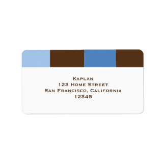 Zachary Blue Brown Address Label