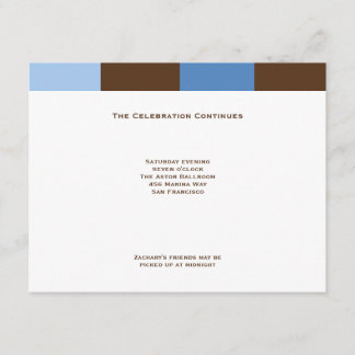 Zachary Blue Brown Reception Card