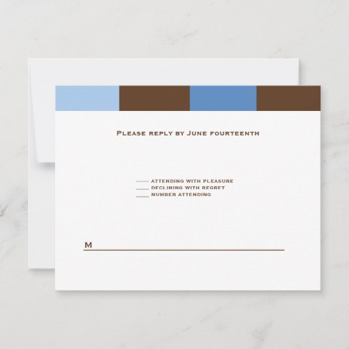 Zachary Blue Brown RSVP Card