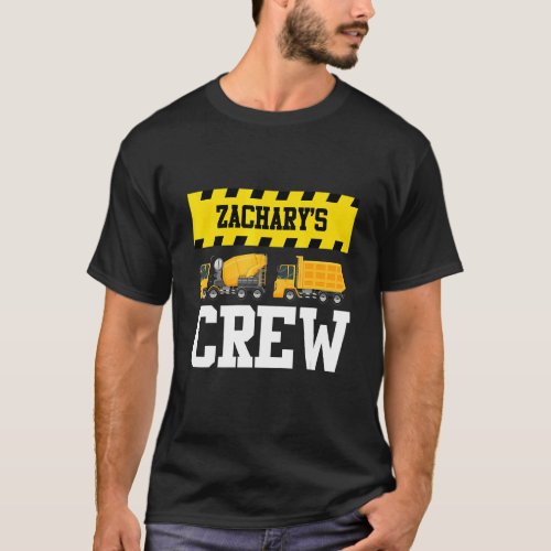 Zachary Construction Crew Custom Dumptruck Dump Tr T_Shirt
