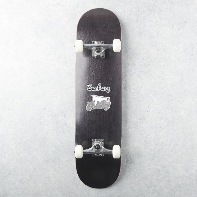 Zachary Name With A Fire Truck, Sticker (Skateboard)