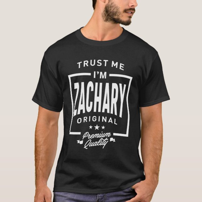 Zachary Personalized Name Birthday Gift T-Shirt (Front)