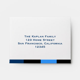 Zachary Royal Blue Navy Blue Black Striped RSVP Envelope