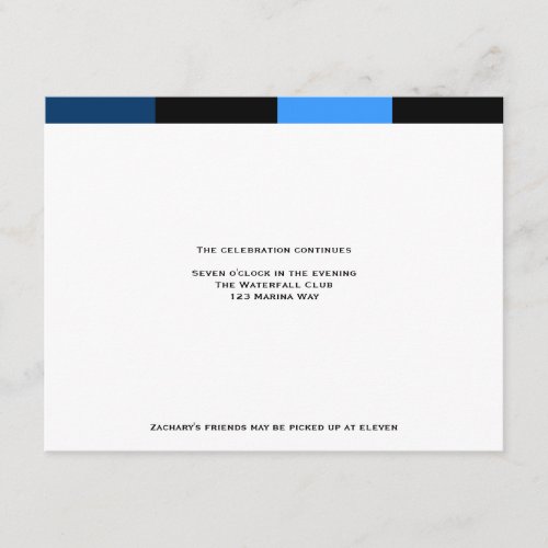 Zachary Royal Navy Blue Reception Card