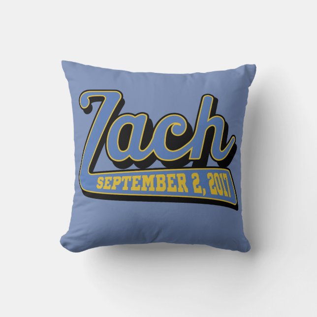 zach's bar mitzvah throw pillow (Front)