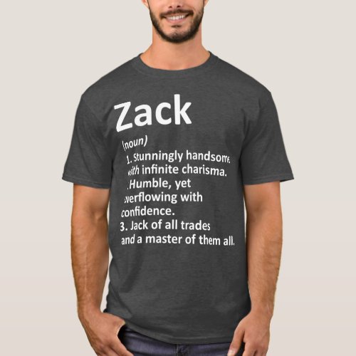 ZACK Definition Personalized Name Funny Birthday T_Shirt