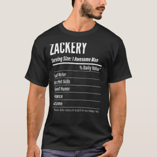 Zackery Serving Size Nutrition Label Calories T-Shirt