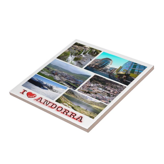 zAD019 I LOVE Andorra, Mosaic, Ceramic Tile (Side)