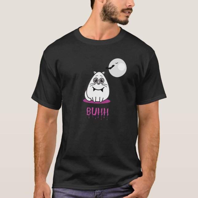Zad The Cat Halloween Buhh  With A Cute Cat T-Shirt (Front)