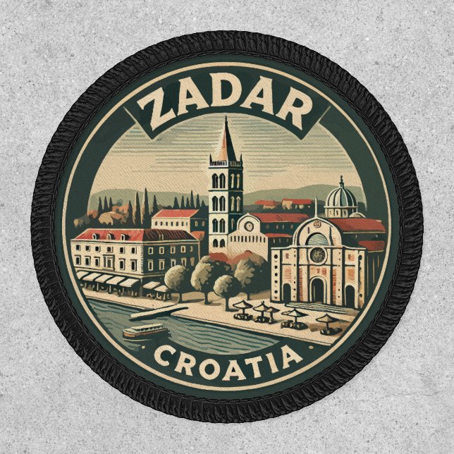 Zadar Croatia Illustration Travel Art Badge (Front)