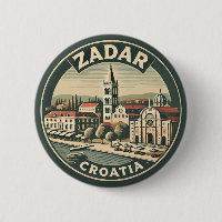 Zadar Croatia Illustration Travel Art Badge