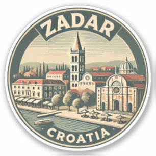 Zadar Croatia Illustration Travel Art Badge Sticker