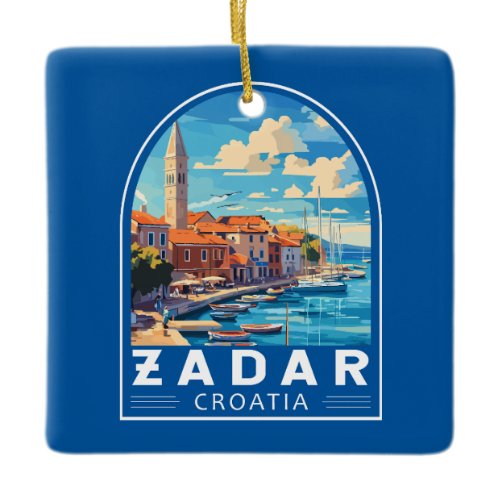 Zadar Croatia Travel Art Emblem Ceramic Ornament