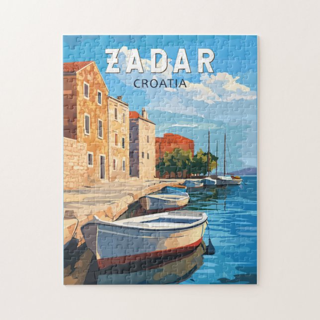 Zadar Croatia Travel Art Vintage Jigsaw Puzzle (Vertical)