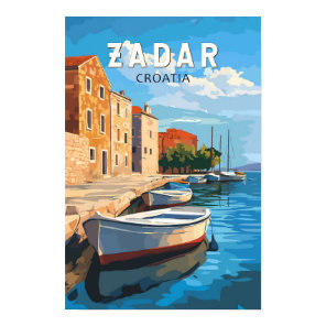 Zadar Croatia Travel Art Vintage Poster