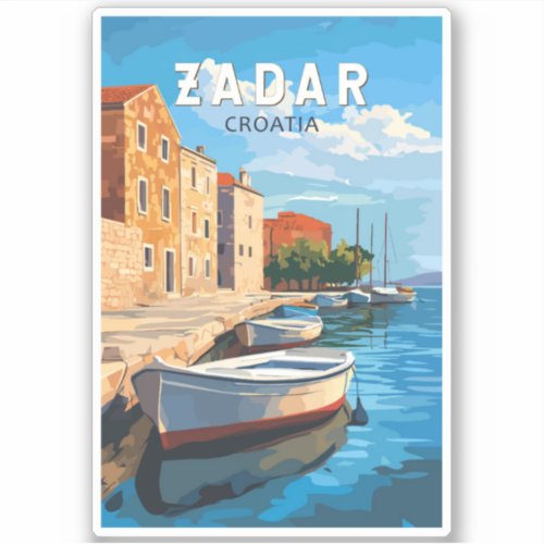 Zadar Croatia Travel Art Vintage Sticker