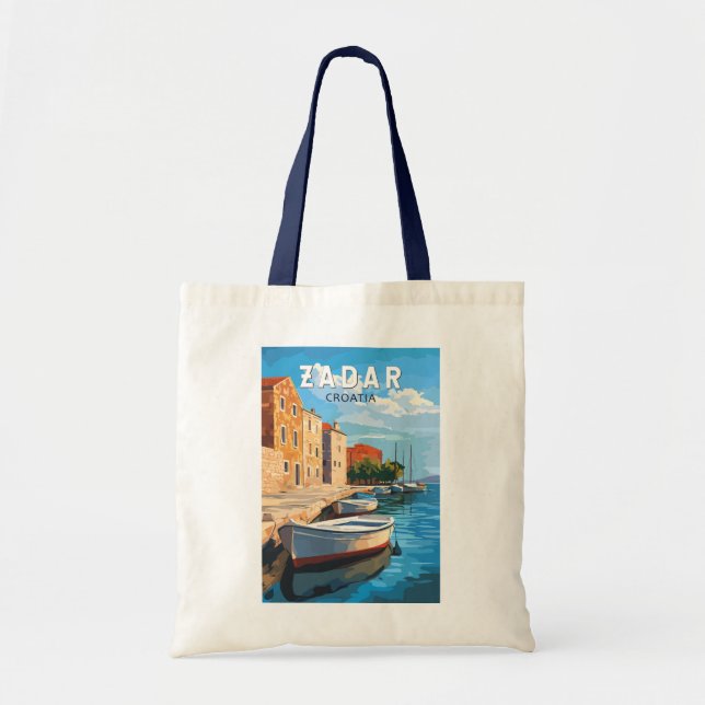 Zadar Croatia Travel Art Vintage Tote Bag (Front)