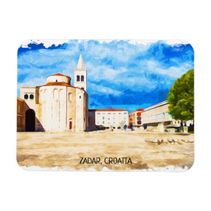 Zadar Croatia Watercolor Panorama View Magnet