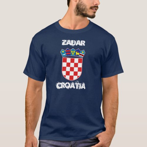 Zadar Croatia with coat of arms T_Shirt