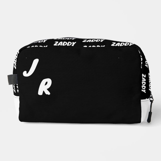 Zaddy Black Personalized Initials Dopp Kit (Front)