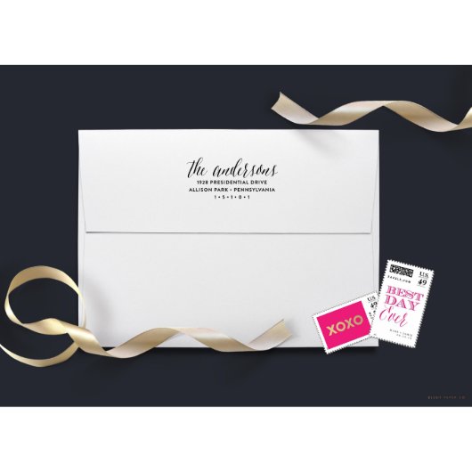 Zaddy Monogram Self-Inking Return Address Stamp (Envelope)