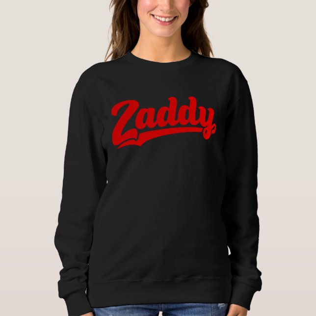 Zaddy retro player typography fashion pocket sweatshirt (Front)