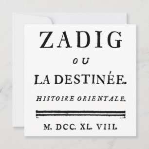 Zadig, or The Book of Fate - Descartes
