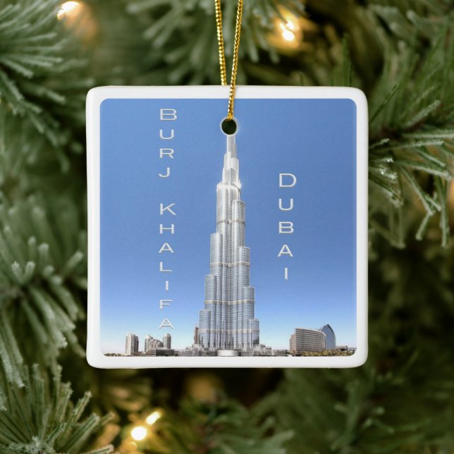 zAE008 DUBAI BURJ KHALIFA, UAE, Asia, Ceramic Ornament (Tree)