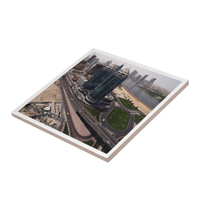 zAE015 SHARJAH, SKYLINE, UAE, Ceramic Tile (Side)