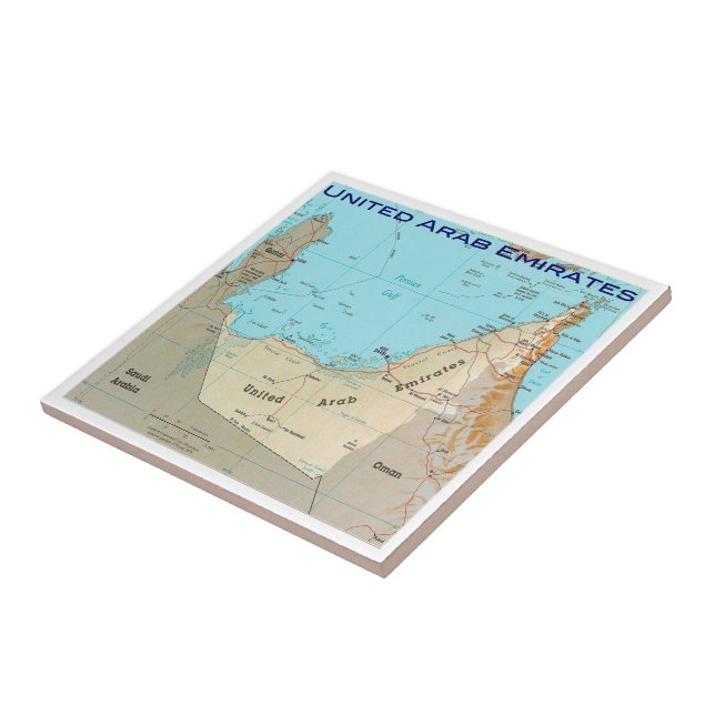 zAE026 MAP, United Arab Emirates, UAE, Ceramic Tile (Side)