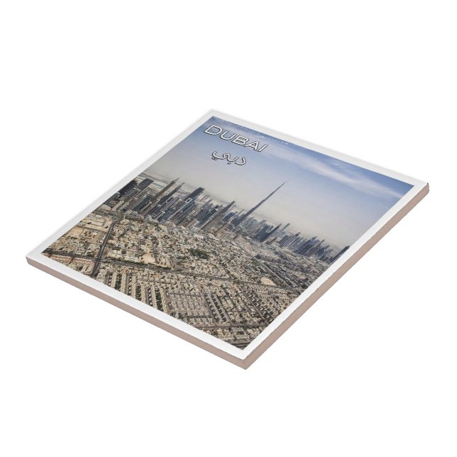 zAE040 DUBAI skyline, UAE, Asia, Ceramic Tile (Side)