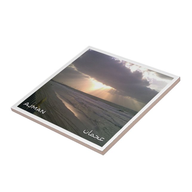zAE052 AJMAN beach, United Arab Emirates Ceramic Tile (Side)