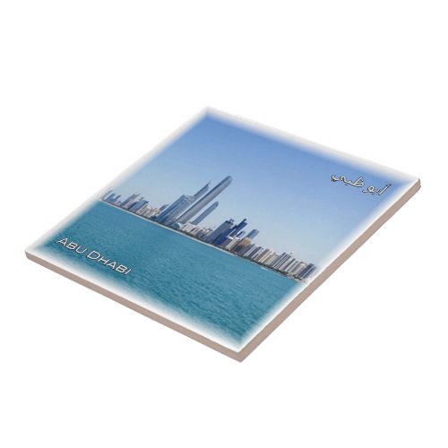 zAE053 ABU DHABI skyline UAE Middle East Ceramic Tile