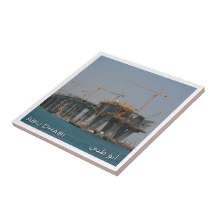 zAE058 ABU DHABI bridge build, UAE, Asia, Ceramic Tile