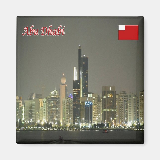 zAE063 ABU DHABI, panorama, UAE, Asia, Fridge Magnet (Front)