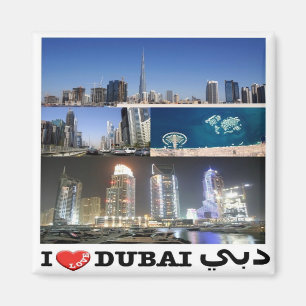 zAE071 I LOVE DUBAI United Arab Emirates, Fridge Magnet