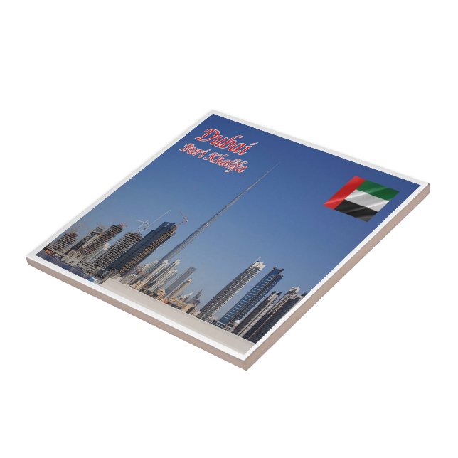 zAE075 BURI KHALIFA Dubai UAE Middle East,  Ceramic Tile (Side)