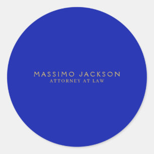 Zaffre Blue Gold Colors Professional Trendy Modern Classic Round Sticker