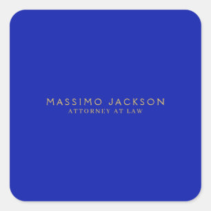 Zaffre Blue Gold Colors Professional Trendy Modern Square Sticker