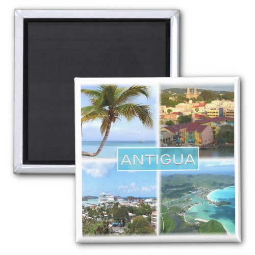 zAG003 ANTIGUA Mosaic Antigua and Barbuda Fridge Magnet