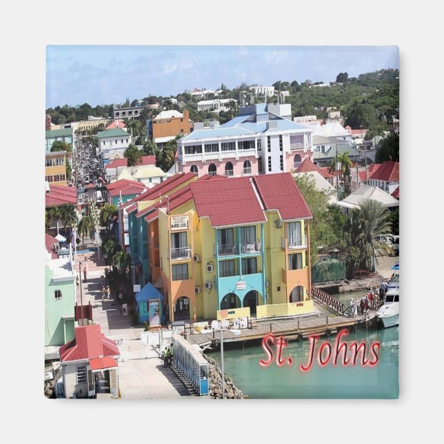 zAG007 SAINT JOHN, Antigua and Barbuda, Fridge Magnet (Front)