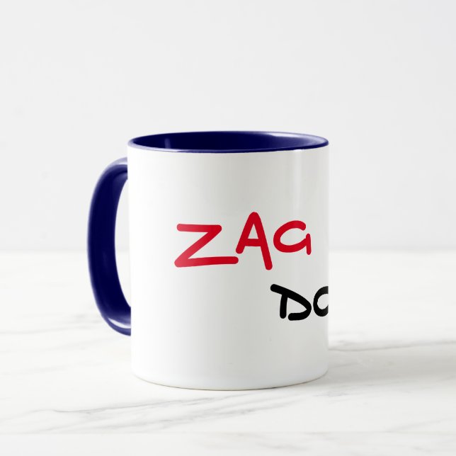 Zag Dog Navy Trim Coffee Mug (Front Left)