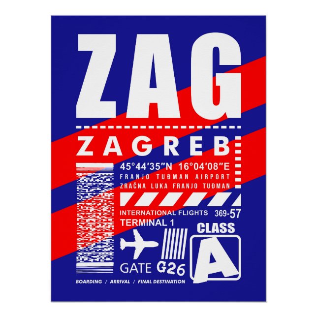 ZAG Zagreb Airport Poster (Front)