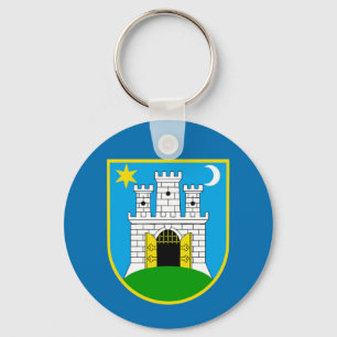 Zagreb city flag croatia symbol keychain