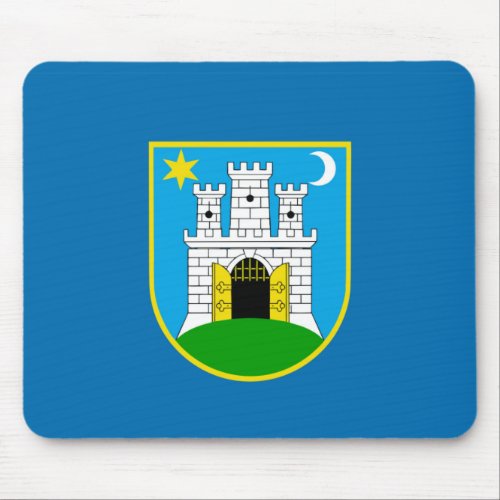 Zagreb city flag croatia symbol mouse pad